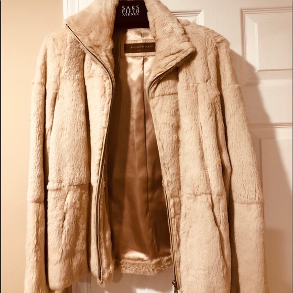 Andrew Marc women’s L sheared rabbit coat. - Picture 1 of 7